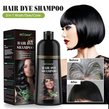 Instant Black Hair Dye Shampoo – Natural Ginseng Hair Colouring 500ml