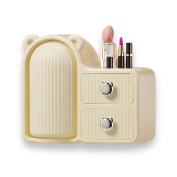 Desktop Storage Organizer – Rotating Makeup Brush Holder and Drawer Box