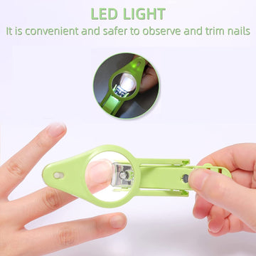 Nail clippers magnifier and LED light for elderly & baby reduce eye strain