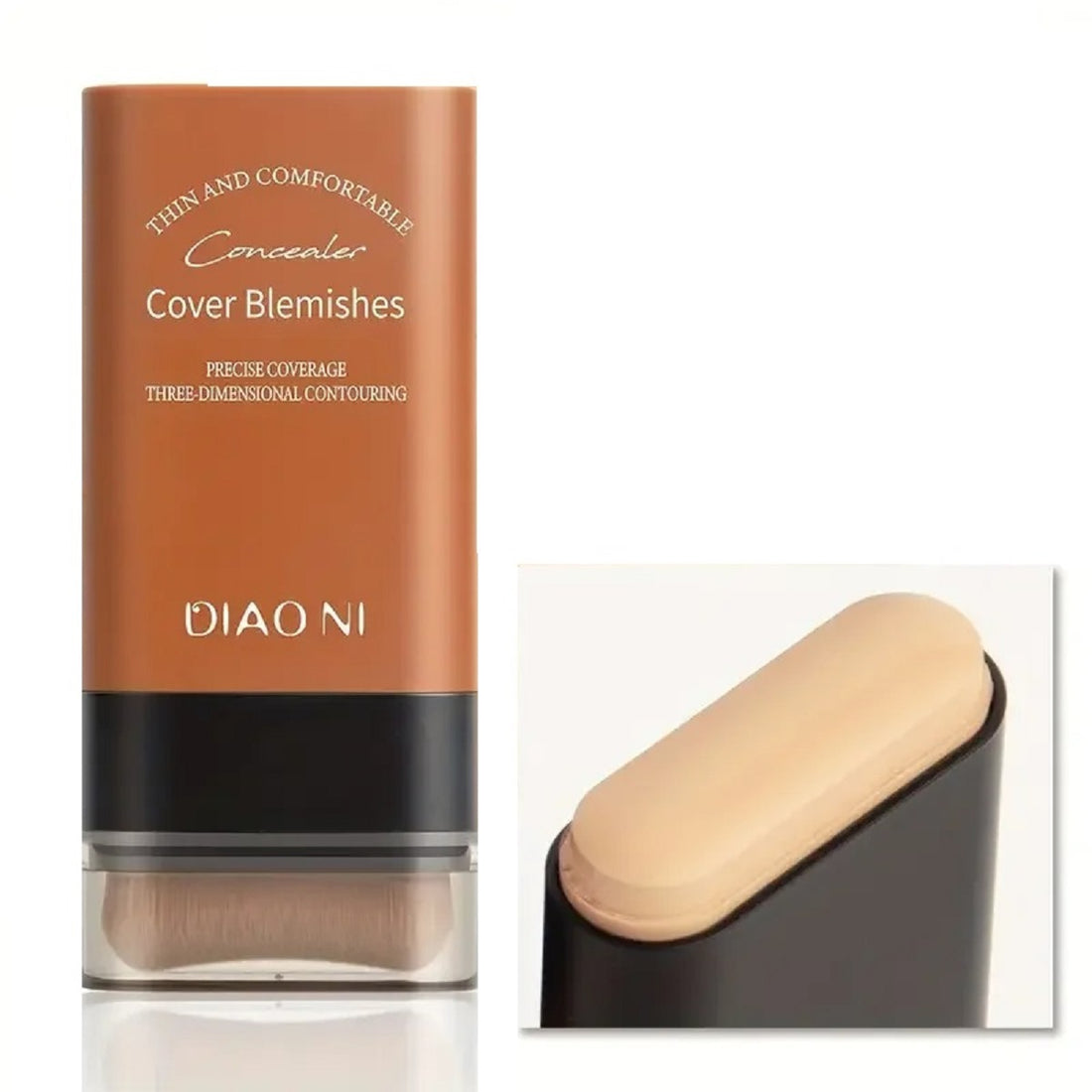 Flawless Eraser Foundation Stick – Smooth & Blendable with Brush