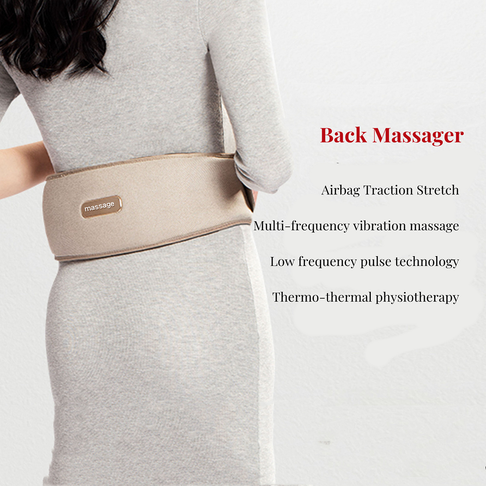 Lumbar Massager Pain Relief Wireless Electric Vibration Hot Compress Massage Belt