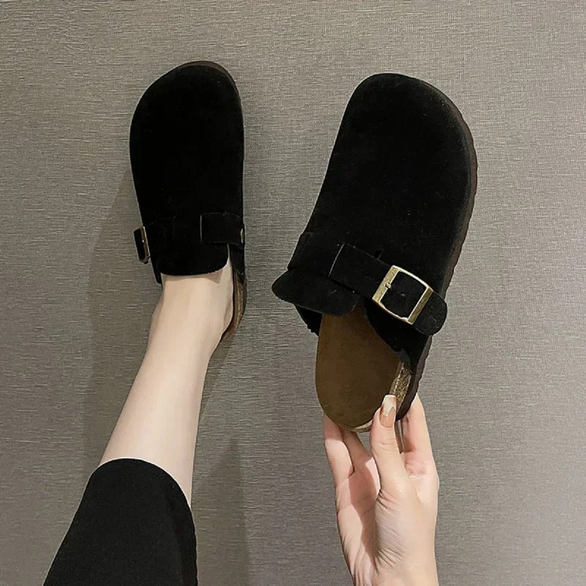 Women's Cork Clogs Flat Shoes