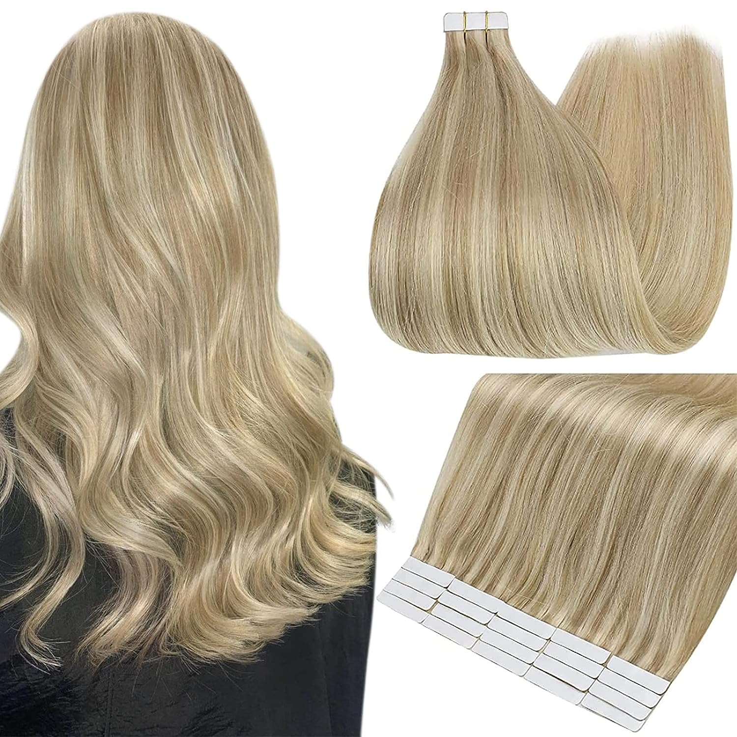 Invisible Straight Double Sided Blonde Silky Natural Hair Extensions
