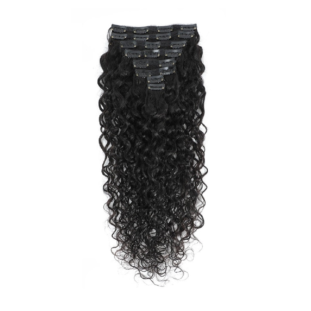 Natural Color Water Wave Clip in Hair Extensions