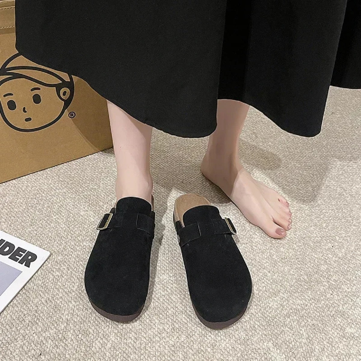 Women's Cork Clogs Flat Shoes