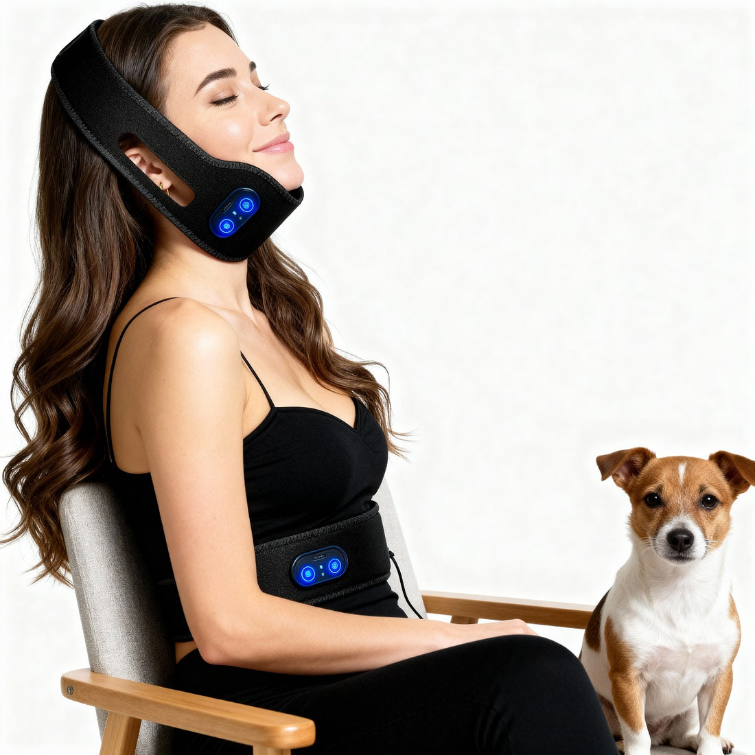 Red Light Neck Brace – Rechargeable Infrared Therapy Belt for Face & Neck Care