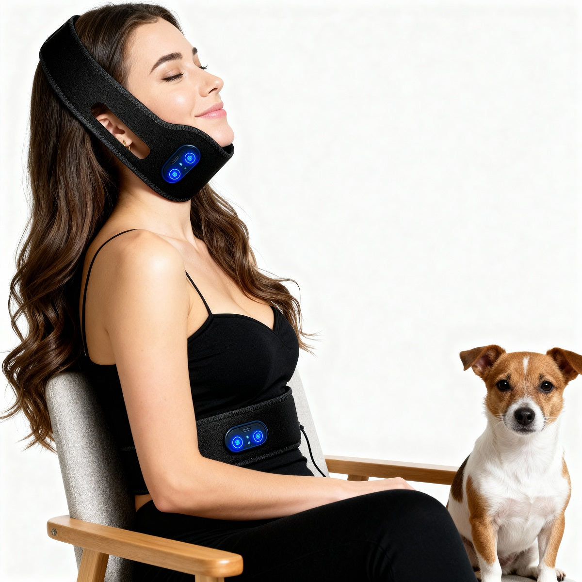 Red Light Neck Brace – Rechargeable Infrared Therapy Belt for Face & Neck Care