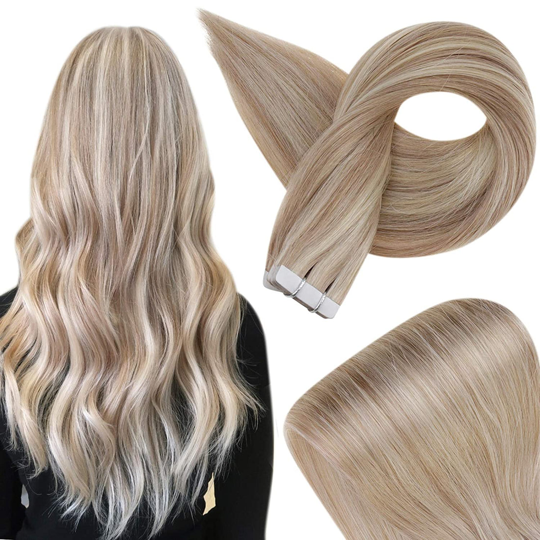 Invisible Straight Double Sided Blonde Silky Natural Hair Extensions