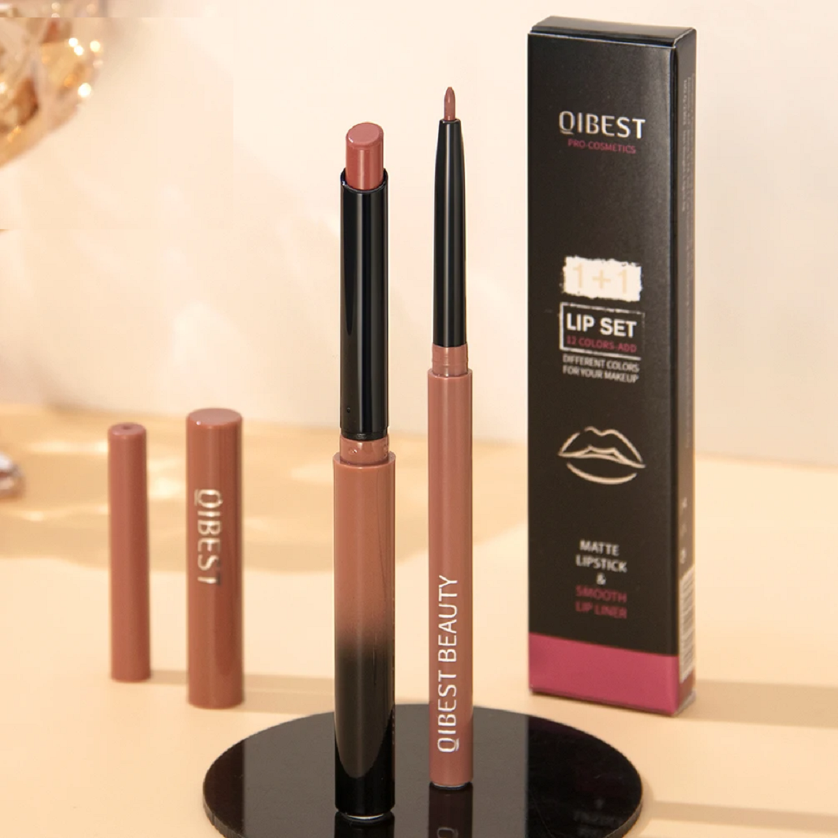 Matte Nude Lipstick Pen Waterproof Lip Liner Set