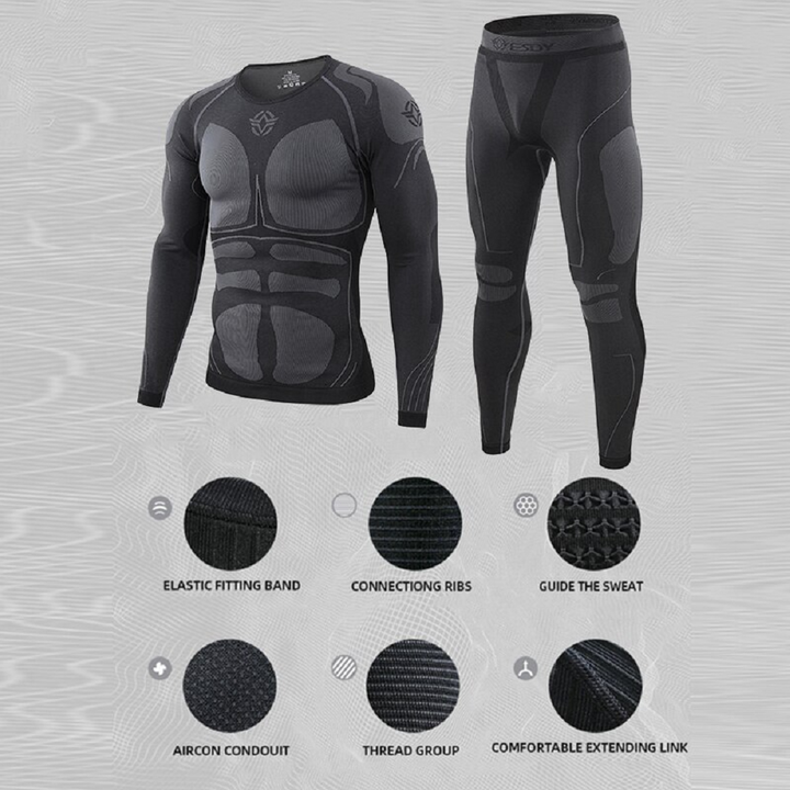 Thermal Underwear for Men Long Johns Fleece Top Set