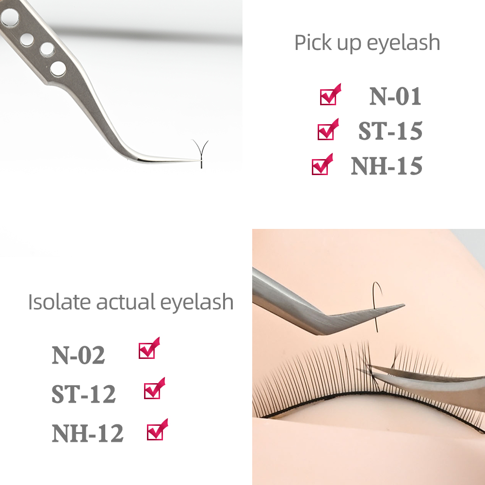 Tweezers Eyelash Extension Set Kit