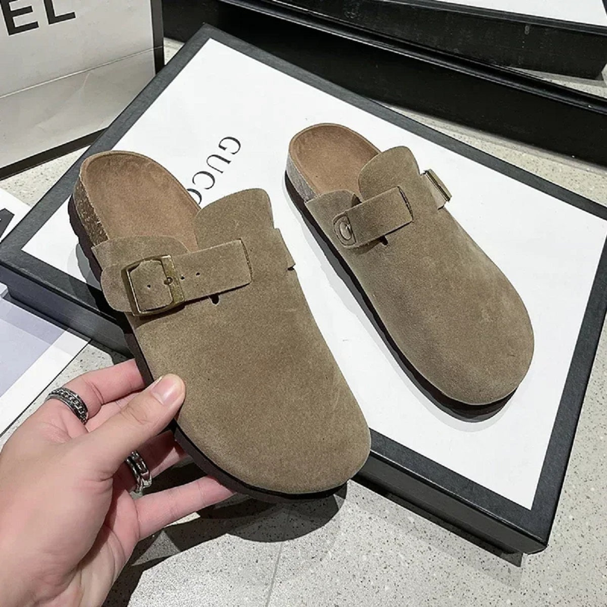 Women's Cork Clogs Flat Shoes