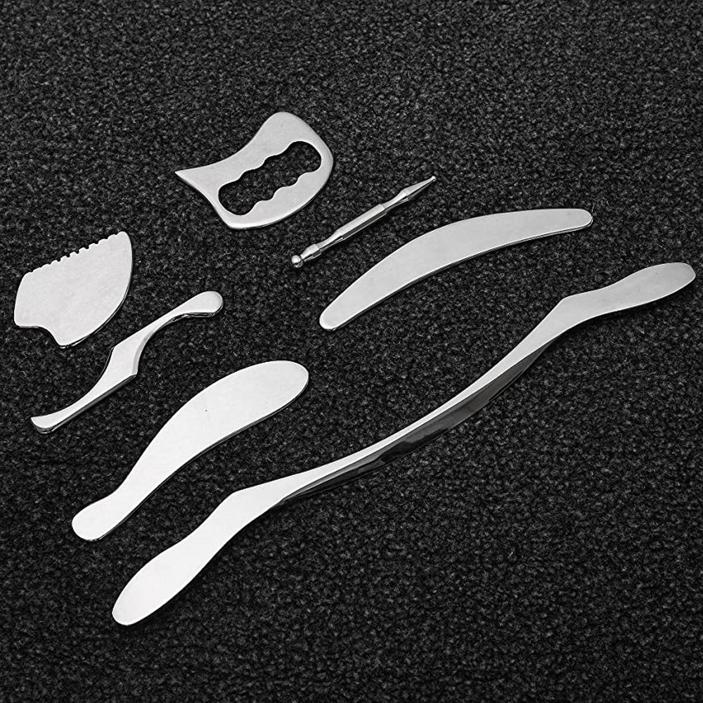 7pcs Stainless Steel Gua Sha Scraping Physical Therapy Massage Tools