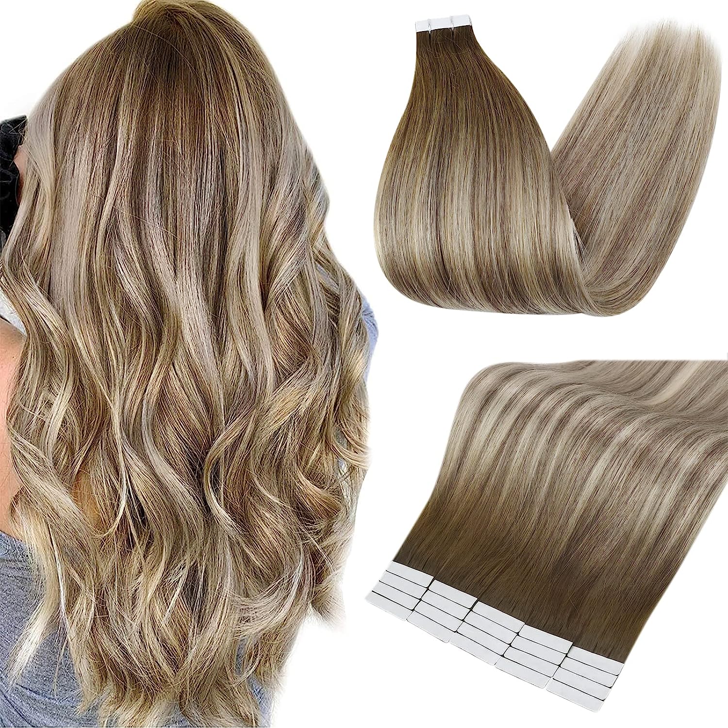 Invisible Straight Double Sided Blonde Silky Natural Hair Extensions