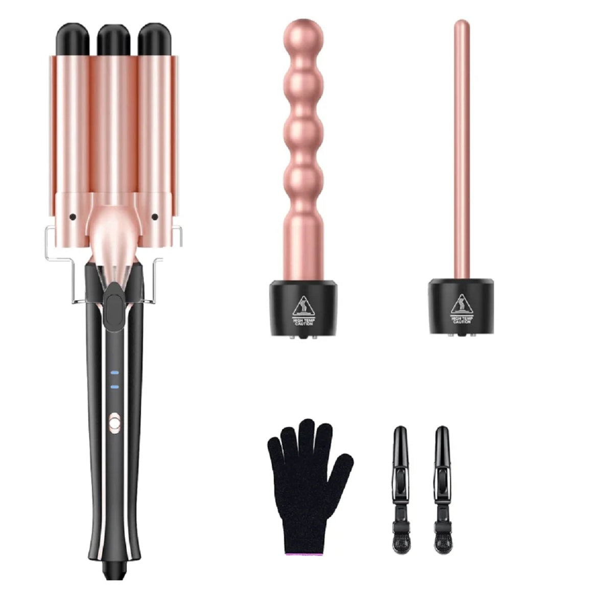 Curling Iron Three Barrel Hair Waver Interchangeable Ceramic Curling Wand Set