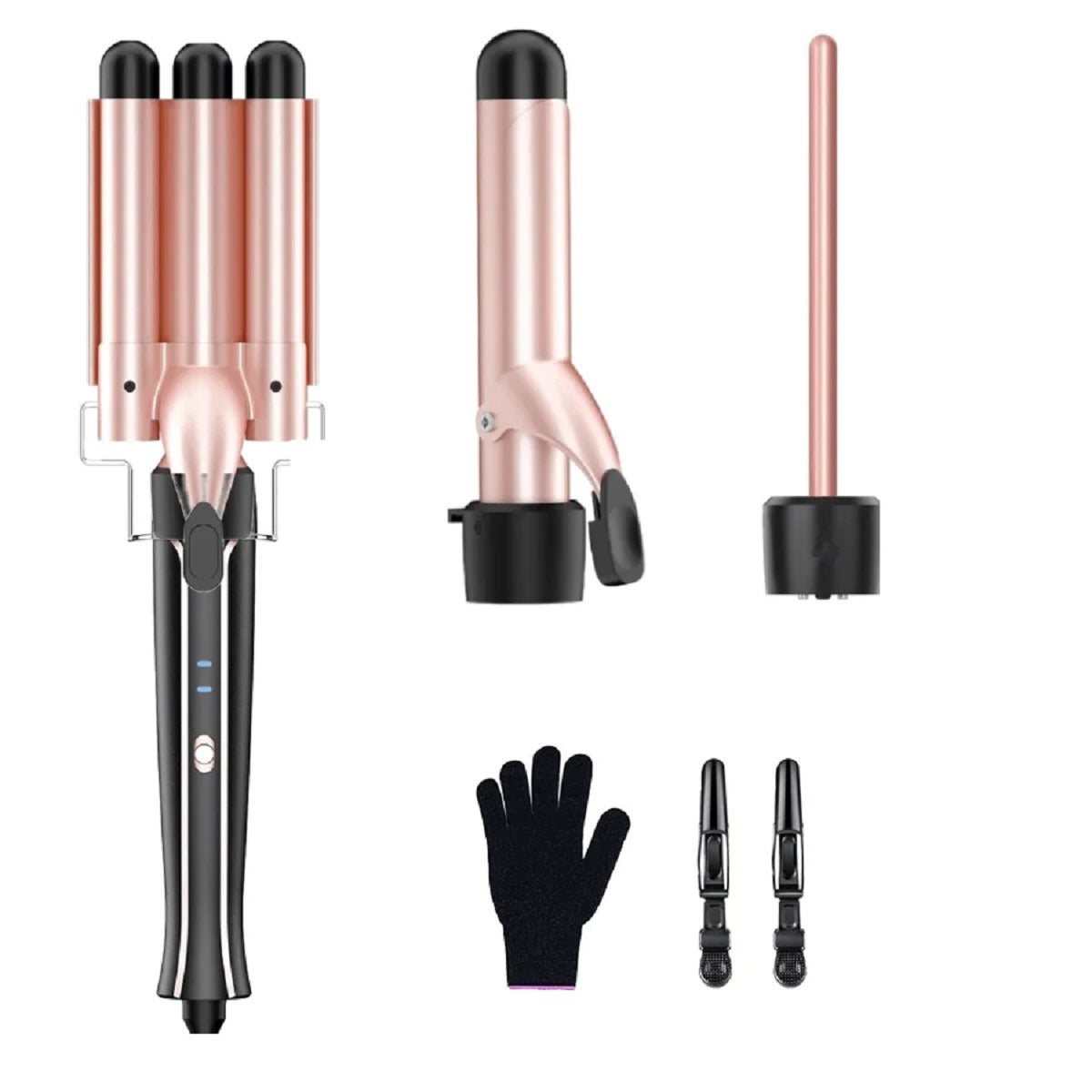Curling Iron Three Barrel Hair Waver Interchangeable Ceramic Curling Wand Set