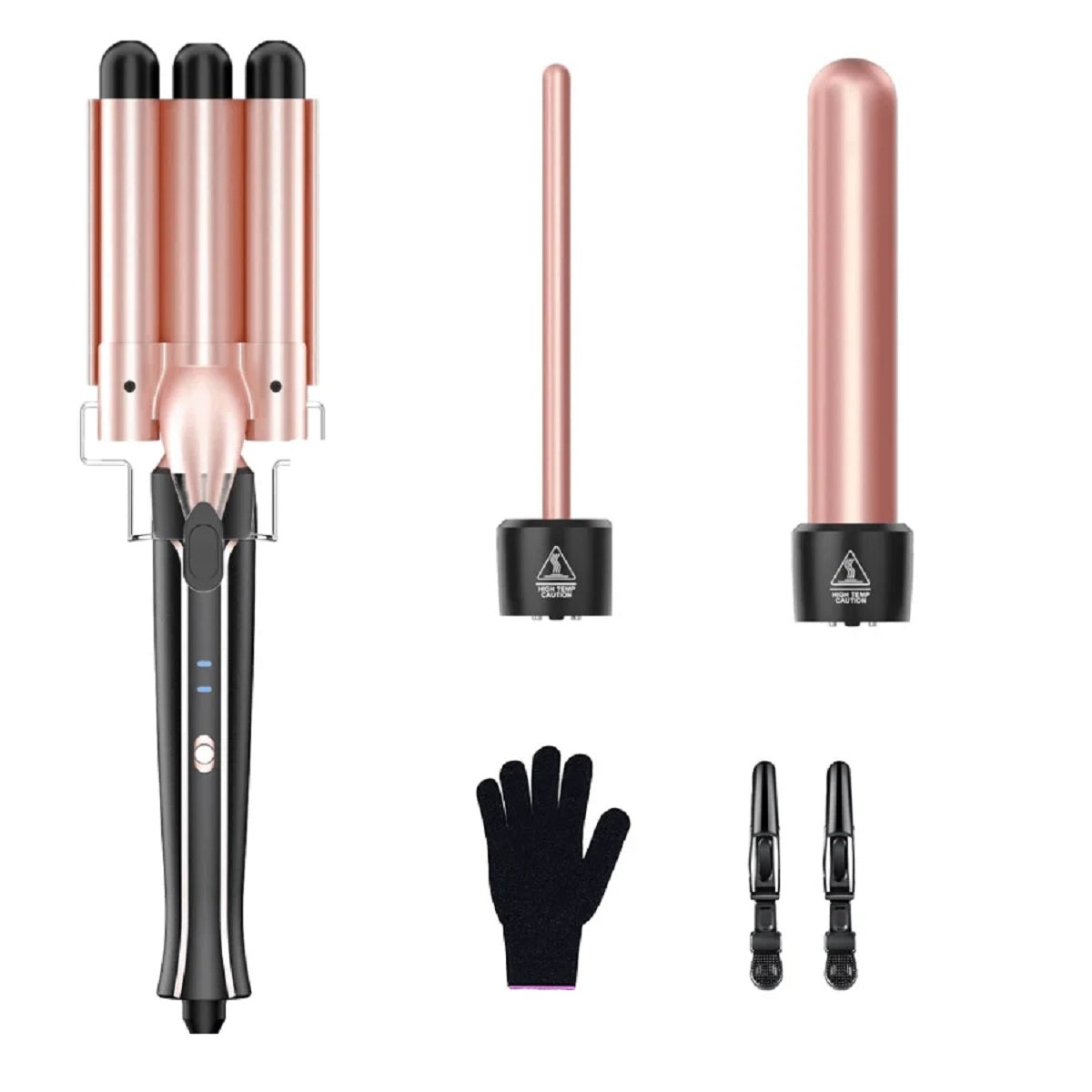 Curling Iron Three Barrel Hair Waver Interchangeable Ceramic Curling Wand Set