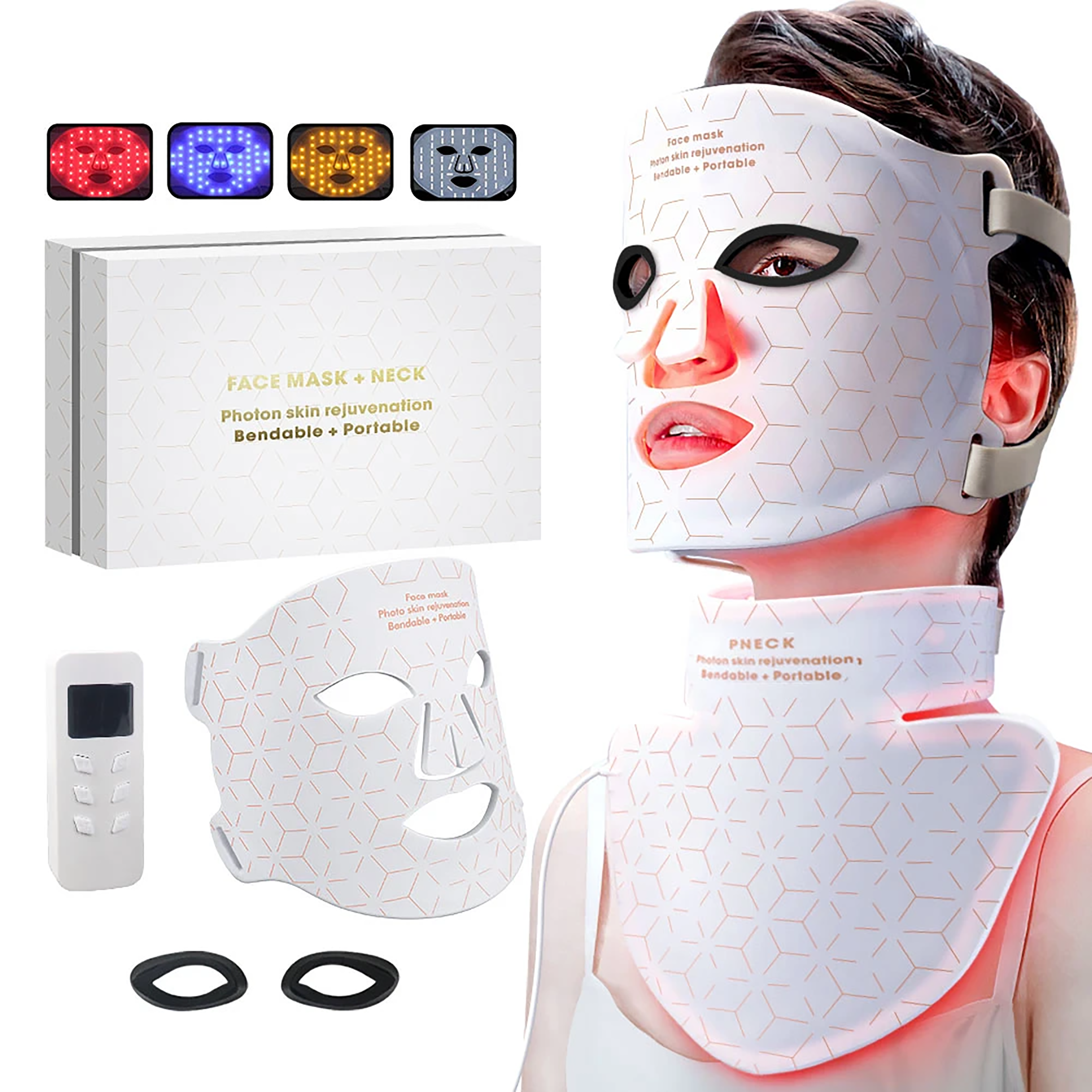 Silicone LED Light Therapy Mask for Face & Neck
