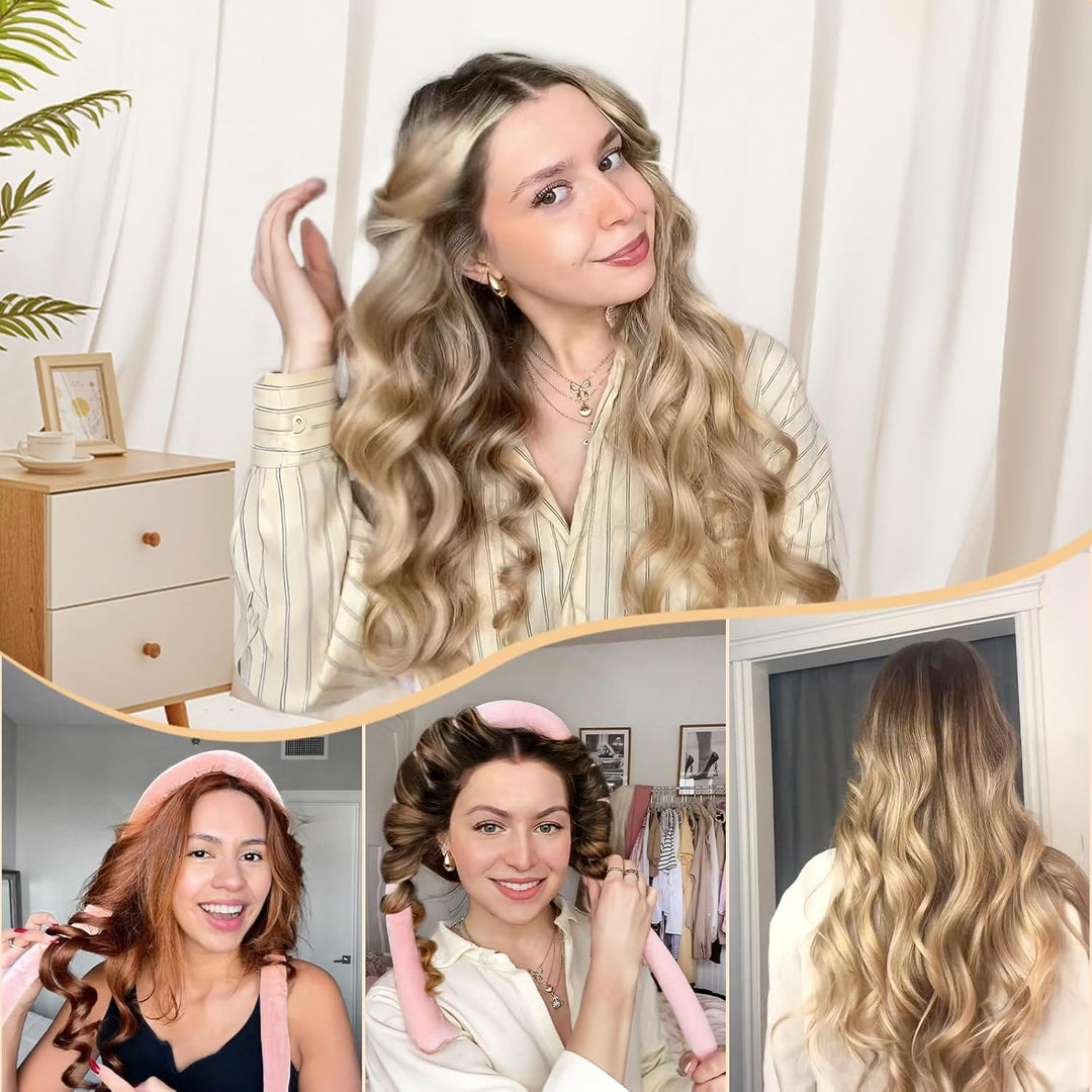 Heatless Curling Rod Headband – Soft No-Heat Overnight Hair Curler