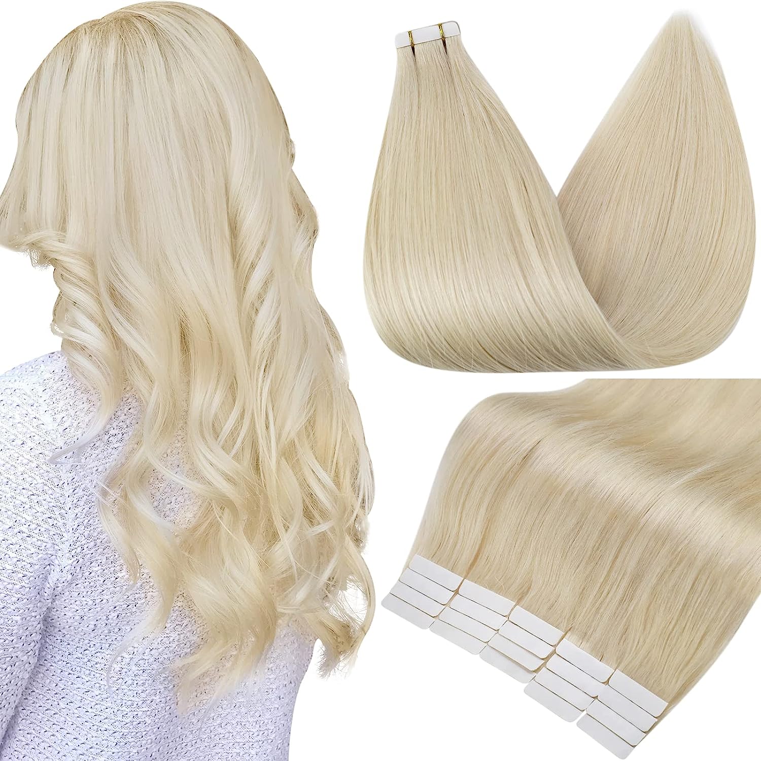 Invisible Straight Double Sided Blonde Silky Natural Hair Extensions