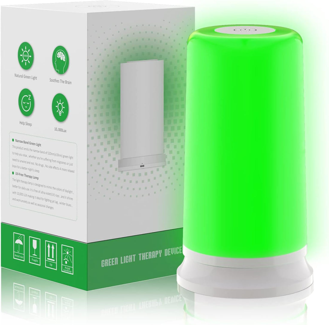 Green Light Therapy Lamp for Insomnia Anxiety  Sleep Aid Device Relieve Stress Migraine