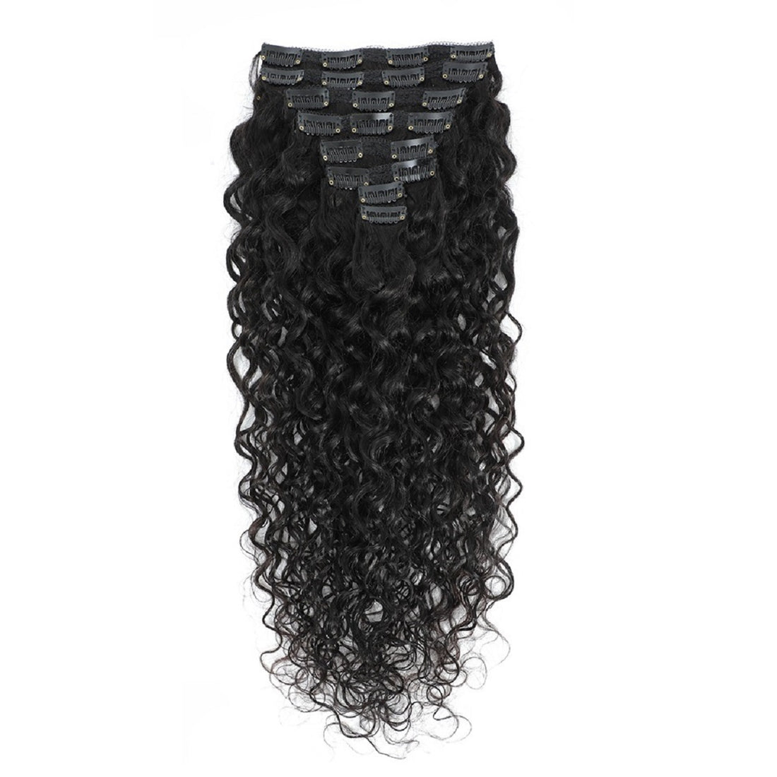 Natural Color Water Wave Clip in Hair Extensions