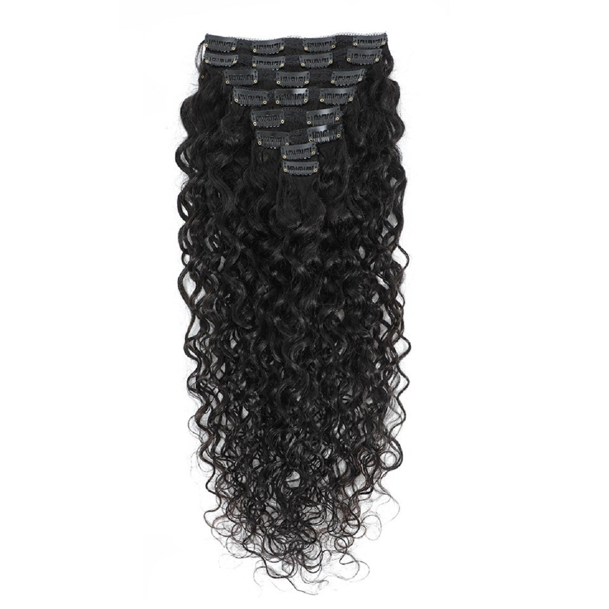 Natural Color Water Wave Clip in Hair Extensions