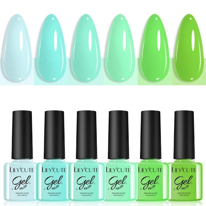 6Pcs Gel Nail Polish Soak‑Off UV Set