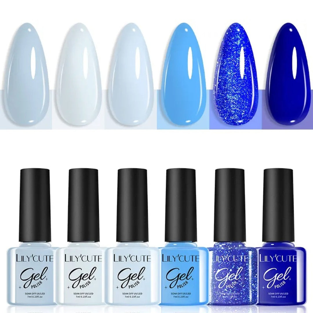 6Pcs Gel Nail Polish Soak‑Off UV Set
