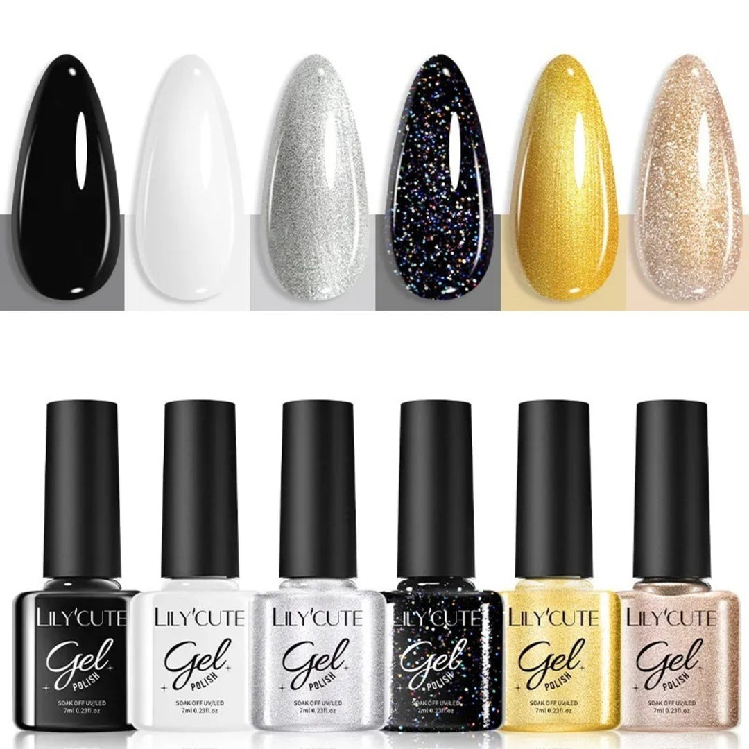 6Pcs Gel Nail Polish Soak‑Off UV Set