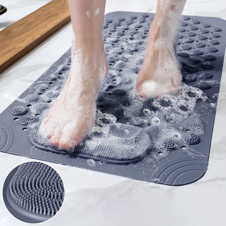 Bath Mat Anti Slip with Foot Scrubber Massage