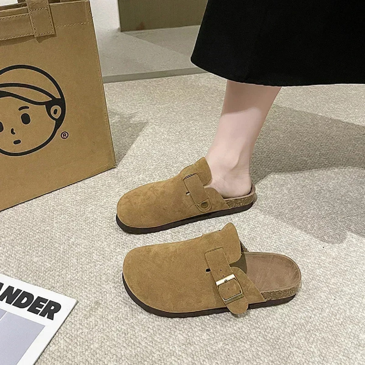 Women's Cork Clogs Flat Shoes