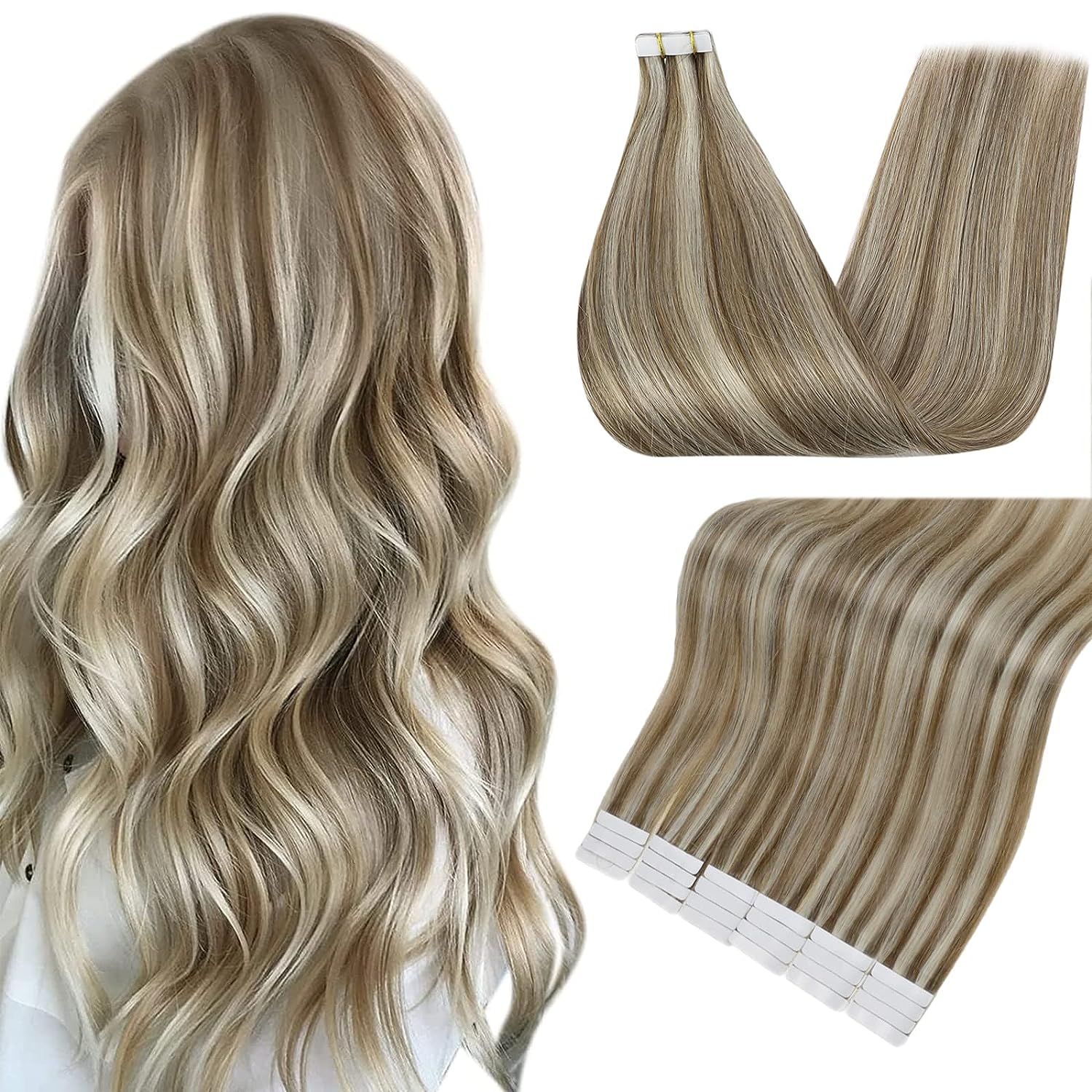 Invisible Straight Double Sided Blonde Silky Natural Hair Extensions