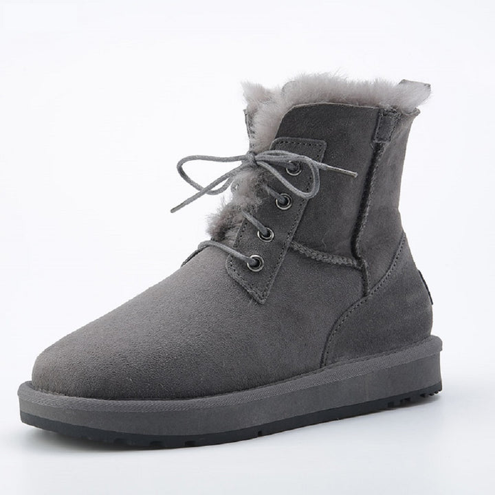 Women's Winter Snow Boots  Suede Leather Warm Shoes