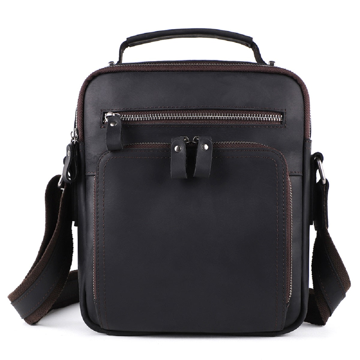 Vintage Genuine Leather Small Messenger Bag for Men