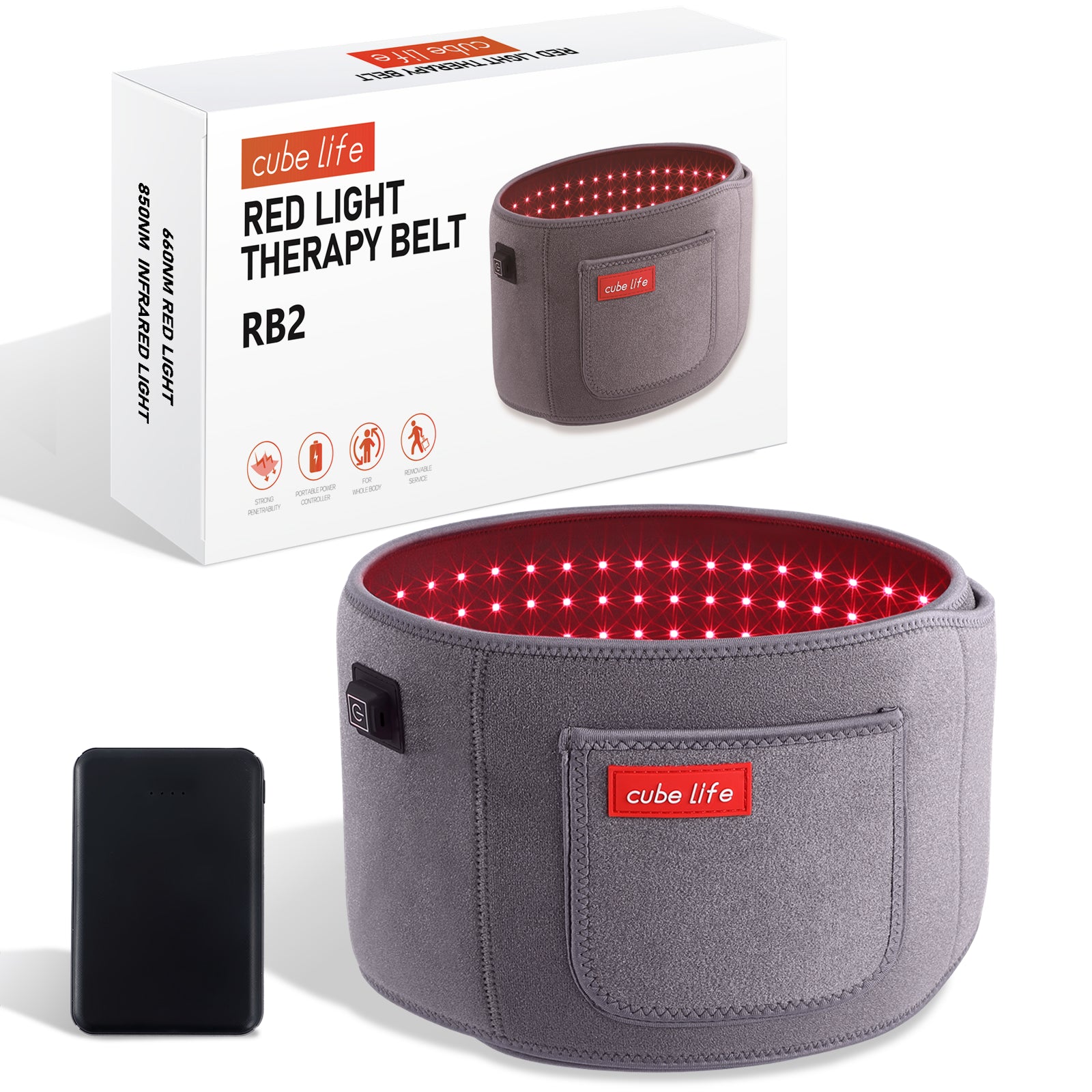 Red Infrared Light Waist Heat Pad Belt