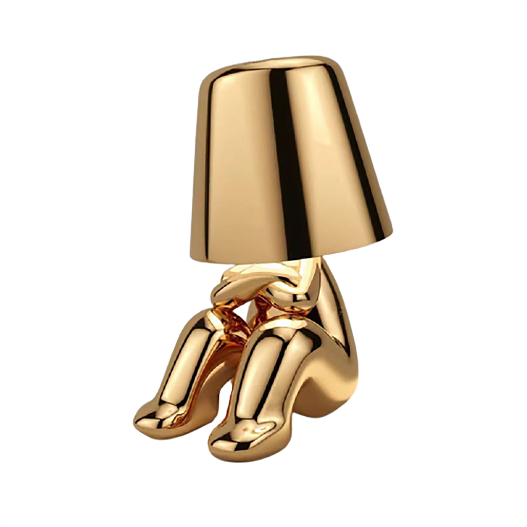 Thinker Golden Man Statue LED Table thinker Lamp