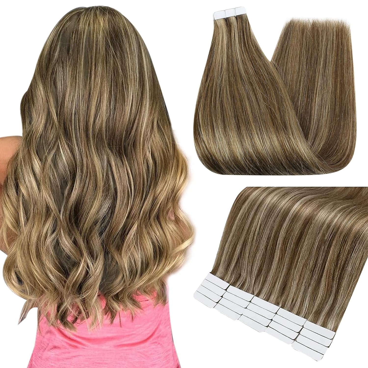 Invisible Straight Double Sided Blonde Silky Natural Hair Extensions