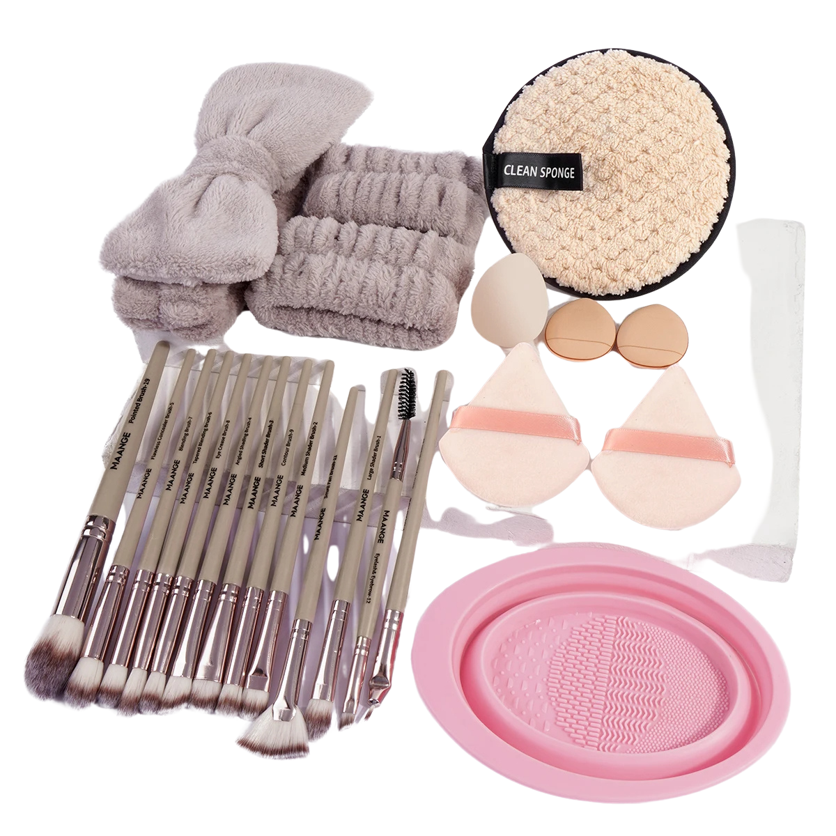 23Pcs Makeup Tool Set Pro Brushes Sponges Puffs And More