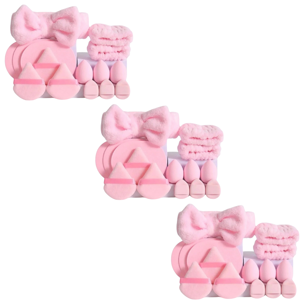 14 Pcs Headband Wristband Reusable Makeup Puff Soft Sponge Set