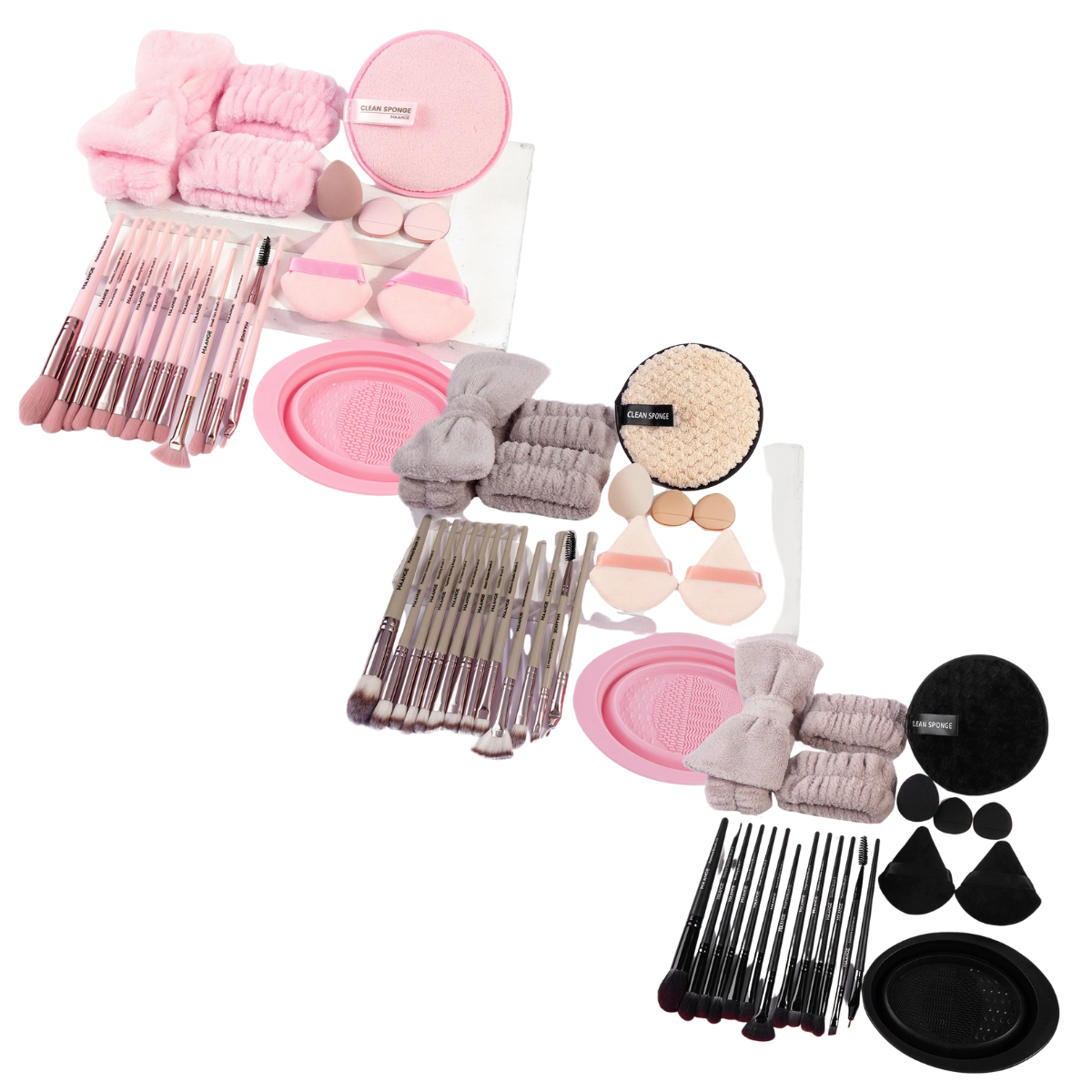 23Pcs Makeup Tool Set Pro Brushes Sponges Puffs And More