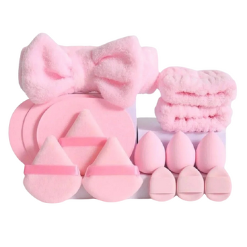 14 Pcs Headband Wristband Reusable Makeup Puff Soft Sponge Set