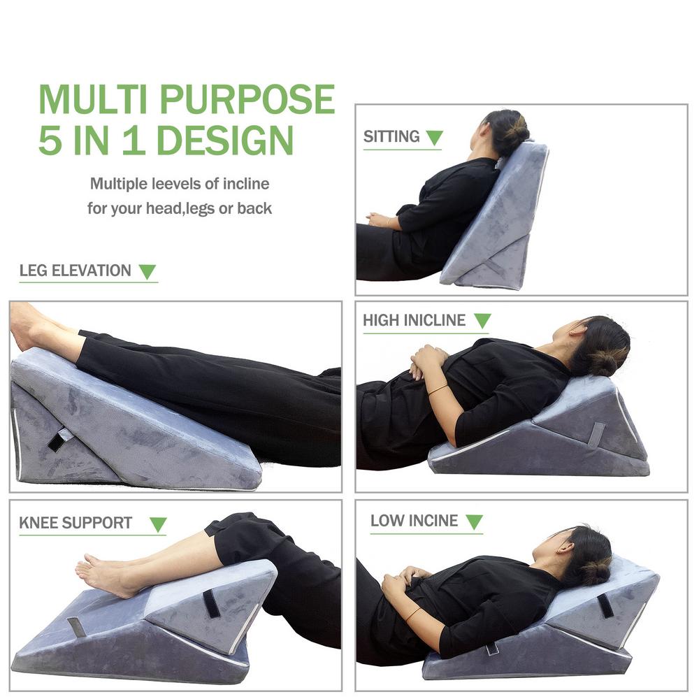 Memory Foam Wedge Pillow Leg Back Pain Support