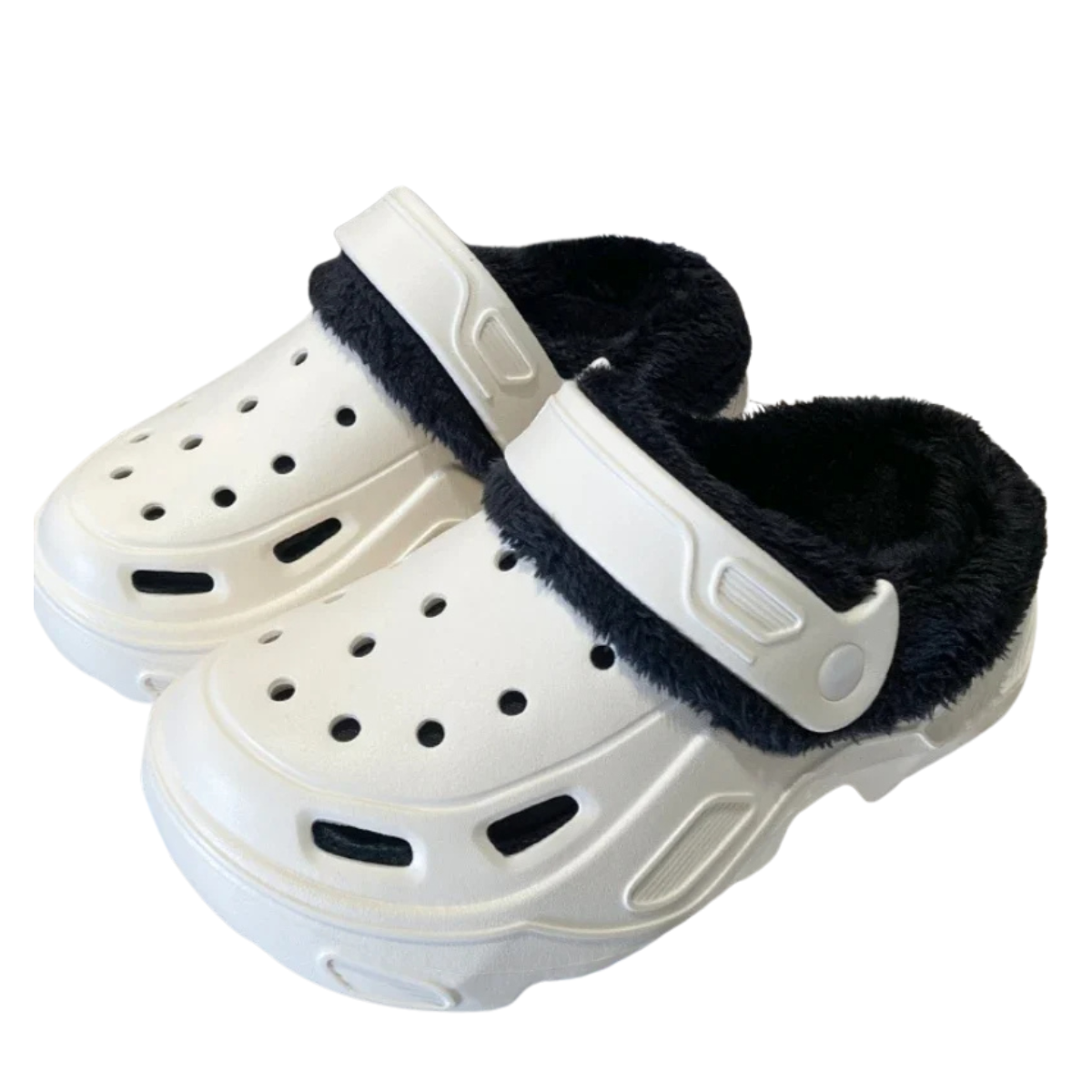 Winter Women's Plush Hole Slippers Fur Lined Clogs