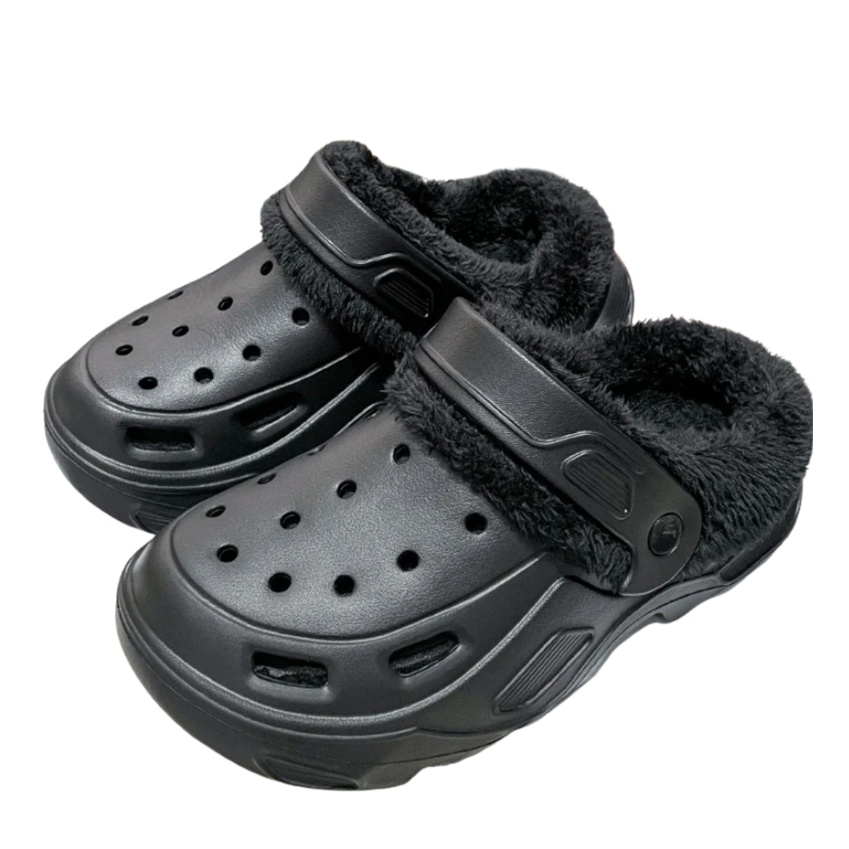 Winter Women's Plush Hole Slippers Fur Lined Clogs