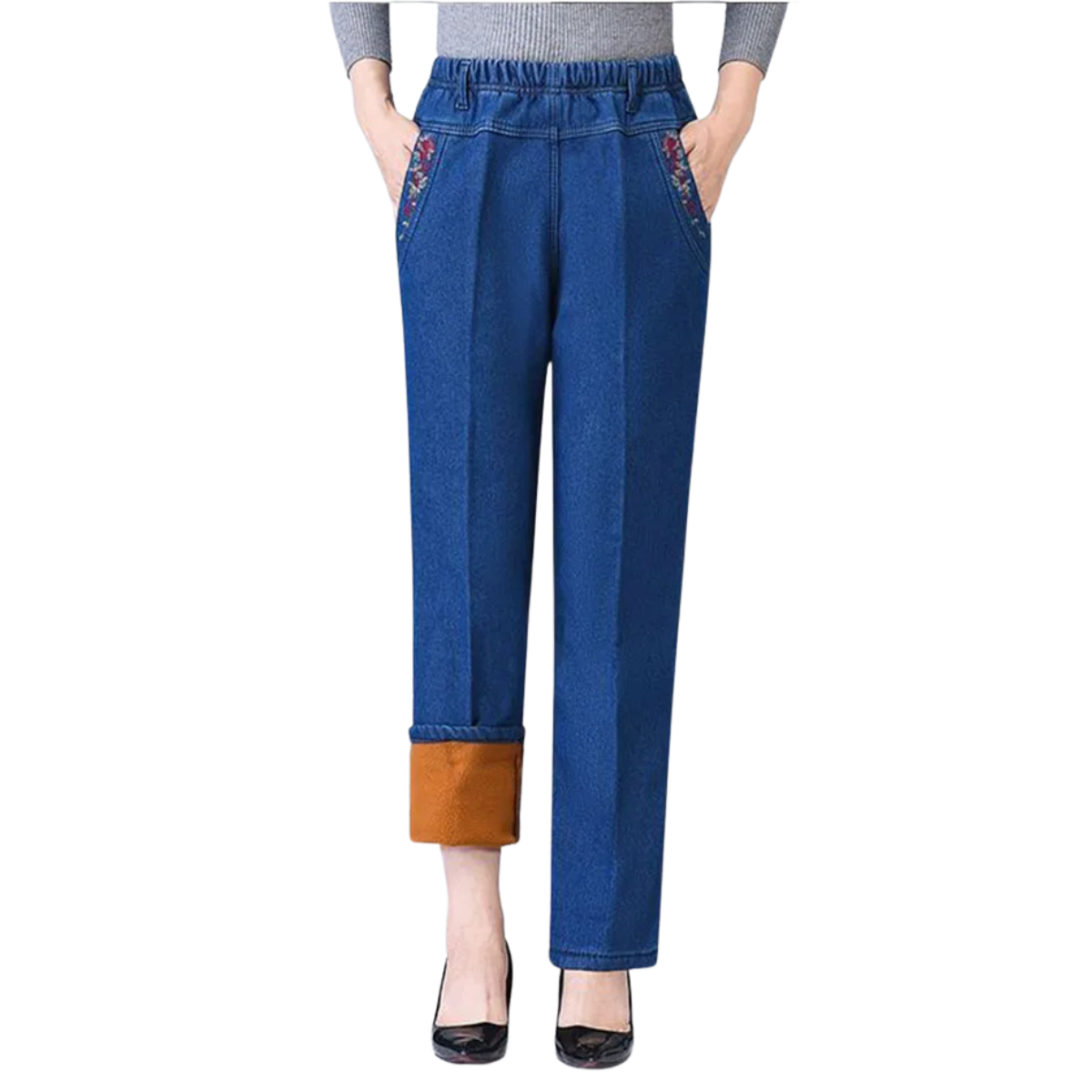 Women's Vintage Thicken Warm Winter Fleece Lined Jeans
