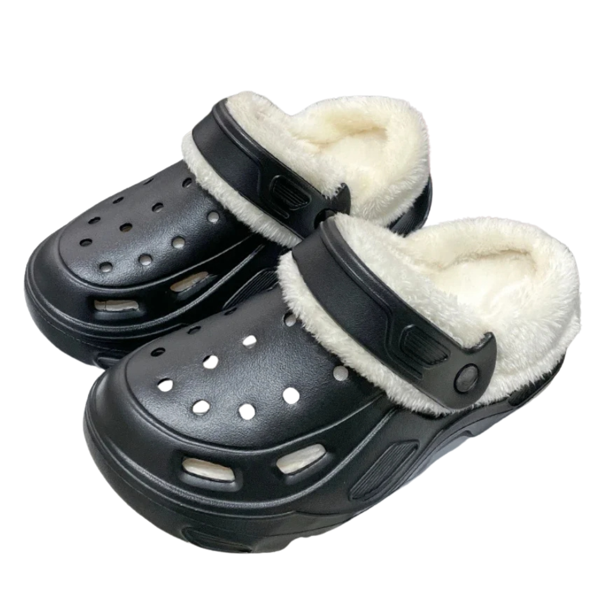 Winter Women's Plush Hole Slippers Fur Lined Clogs