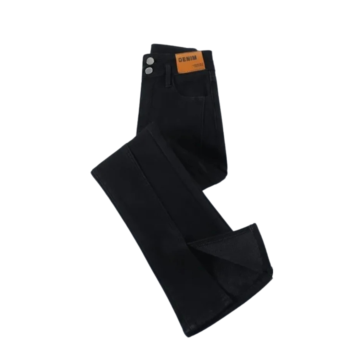 Women's Thicken Button Skinny Winter Warm Plus Velvet Lined Denim Pants