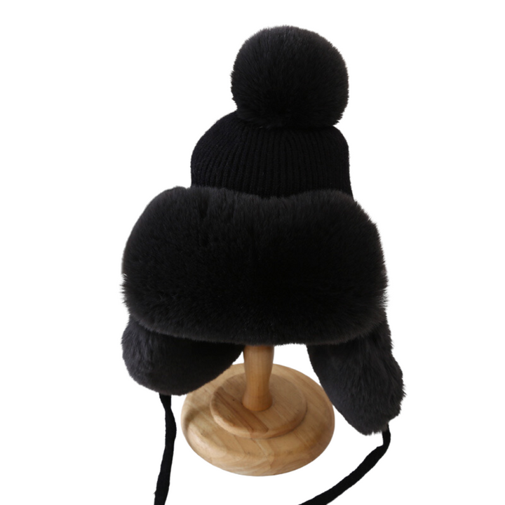 Winter Thick Outdoor Earflap Warm Hat Wool Knitted Snow Cap