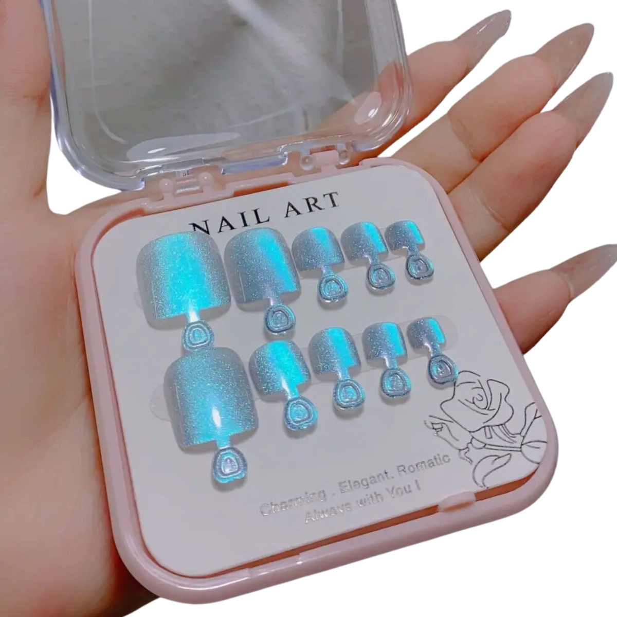 10pcs/box Fake Toenails Press On Nails For Foot